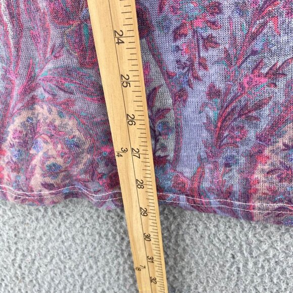 Roamans Sweater Womens 1X Plus Purple Floral 2 Piece Set 1/2 Sleeves Cardigan - Picture 14 of 15